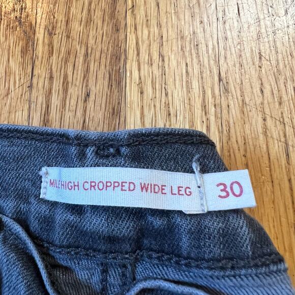 Levis Jeans Womens 30 Fadded Black Mile High Cropped Wide Leg Pants - Picture 5 of 11